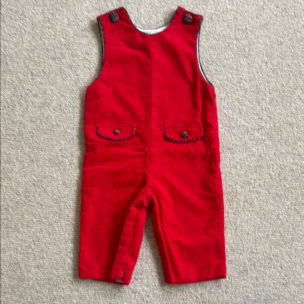 Red Corduroy Holiday Overalls